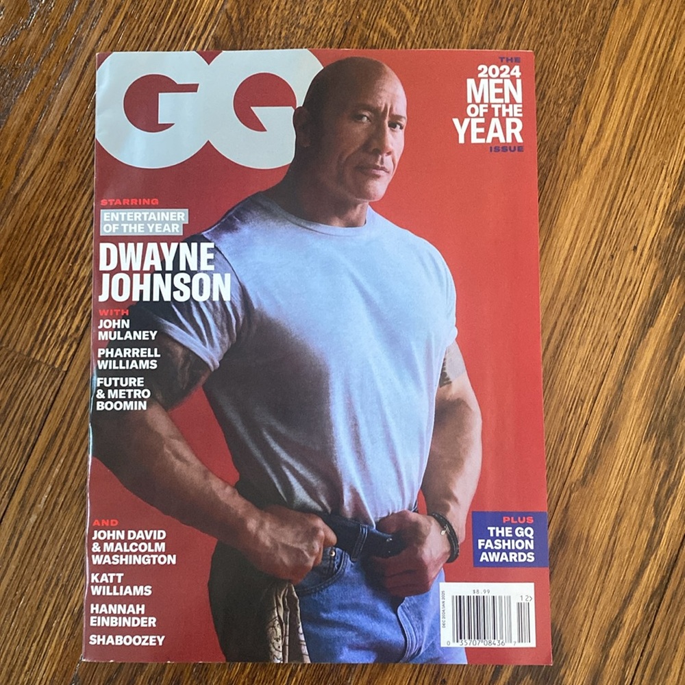 GQ Magazine Dec 2024/Jan 2025 Dwayne The Rock Johnson Men of the Year Issue  wwe